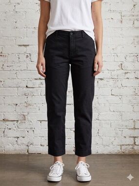ZARA Ankle Chinos Small Black Elastic Waist